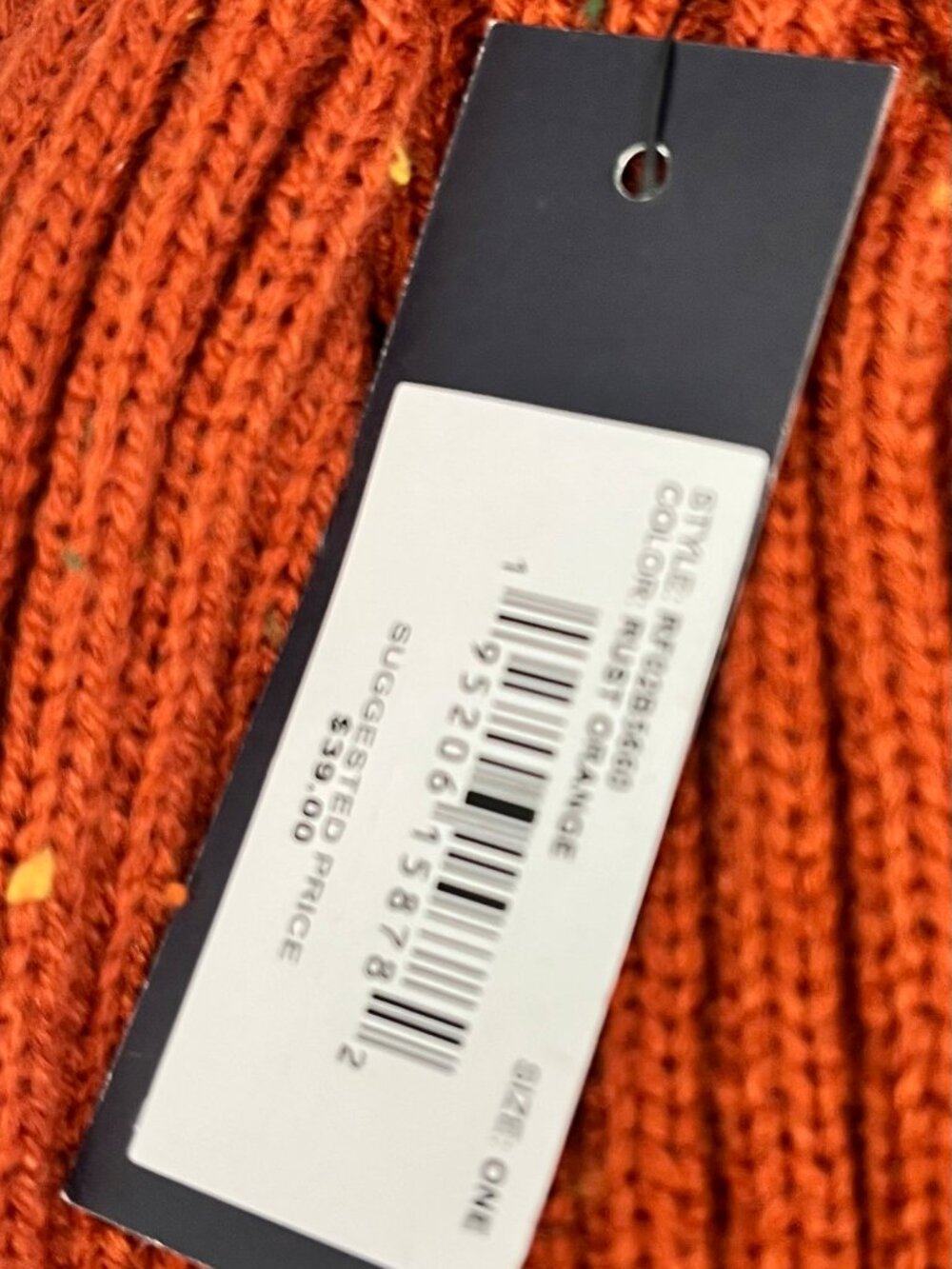 Rainforest Rib-Knit Fleck Beanie NWT Orange / Burnt Rust Fleece Lined - Picture 2 of 4